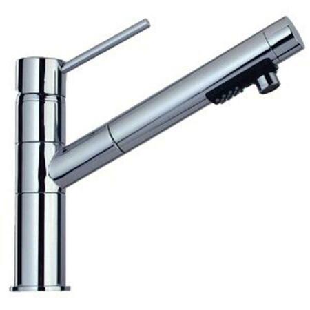 JUST Single Handle Kitchen Faucet With Pull-Out 2 Mode Spray- Polished Chrome JPOM-400